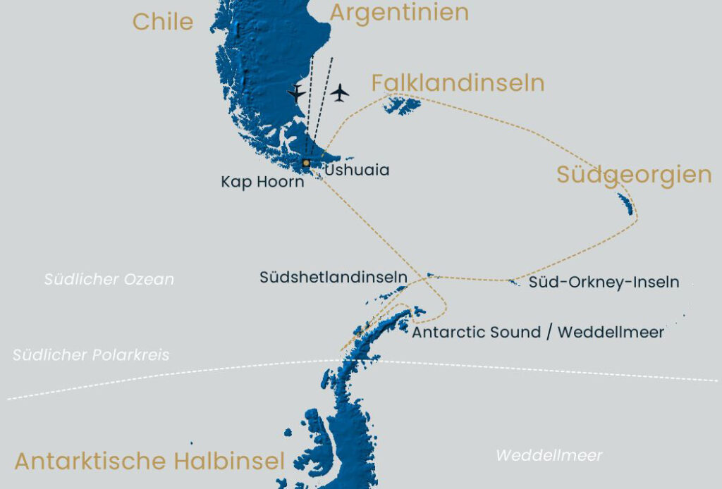 Antarktis Reise Karte