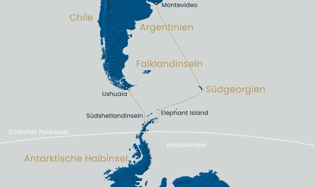 Antarktis Reisekarte