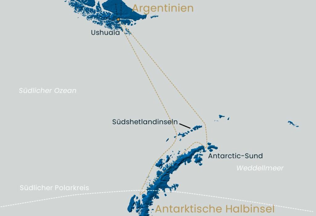 Antarktis Reisekarte